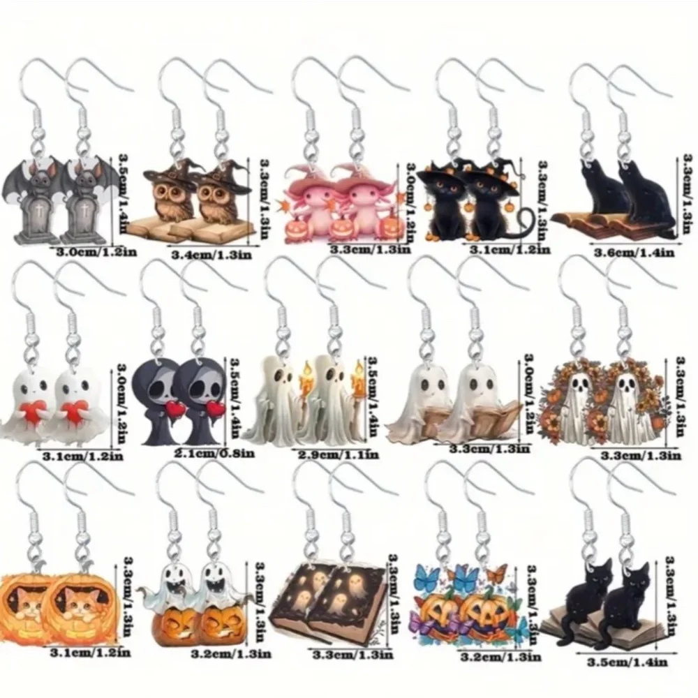 NWT! 3 for $12 Cutest Acrylic Halloween Holiday Pierced Dangle Earrings!